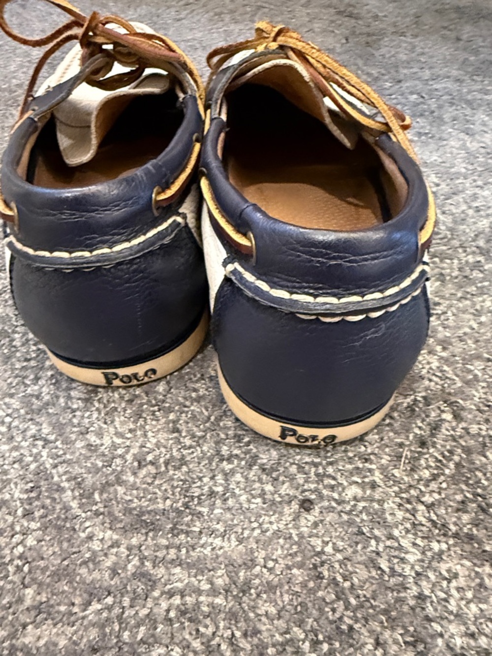 Nautical Preppy Polo by Ralph Lauren Leather Boat Shoes - Picture 6 of 9